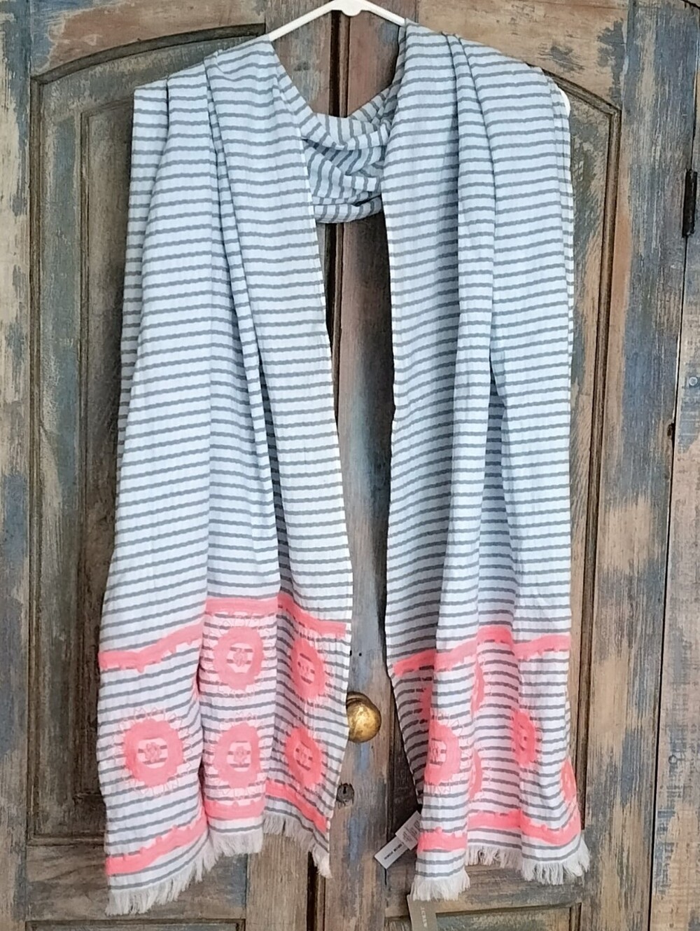 NWT! J Crew Neon Embroidered Cotton Scarf, New Old Stock, $60